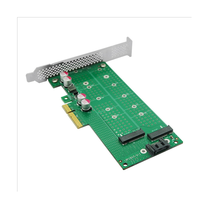 PCIE4.0 Expansion Card PCIE4.0 X4 to M.2 NVMe+NGFF (SATA) SSD Solid