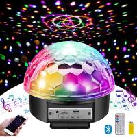 Wireless Disco Ball Party Lights Bluetooth Speaker 9 Colors TF Card MP3 Player Sound Activated LED DJ Lamp Wedding Party Bar K