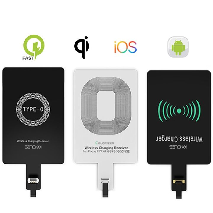 Wireless Charger Receiver For iPhone 5 5s 6 6s 7 Samsung Mobile Phone Micro  USB Type C Qi Wireless Charger Pad Induction Adapter 