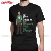 Sheldon Cooper Im Not Crazy The Big Bang Theory T Shirt Mens Pure Cotton Tshirts Tee Shirt Printing 100% cotton T-shirt