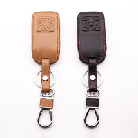 【2023】Leather car key cover car wallet for Toyota Noah Mark X RAV4 Estimate Corolla Yaris 4 button Key cases smart protect shell