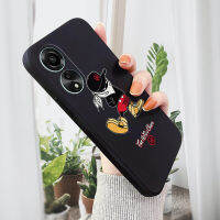 เคสสำหรับ OPPO A78 4G เคสการ์ตูนสวมหน้ากากเคสโทรศัพท์ดีไซน์มิกกี้ดิสนี่ลายขอบสี่เหลี่ยมปลอกซิลิโคนของเหลวเคสกล้องคลุมทั้งหมด