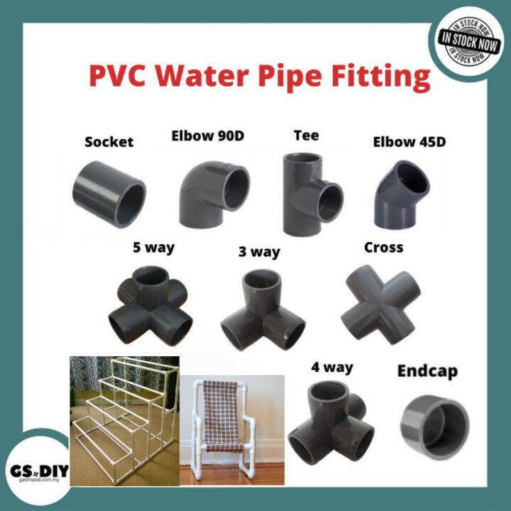 PVC 20mm DIY Water Pipe (Paip Kelabu!! Grey Water Pipe)Fittings M'sia Standard💌 1.4(FOR DIY
