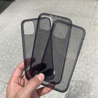 Suitable for iPhone 12 premium ink black gray transparent Apple 12PROMAX phone case mini square feeling jelly