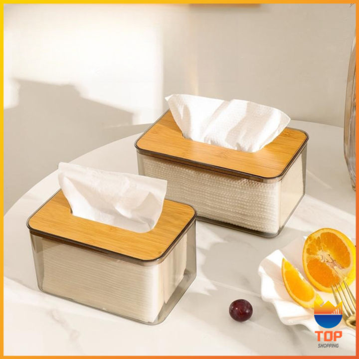 top-กล่องใส่ทิชชู่แบบใส-เก็บทิชชู่-กล่องกระดาษทิชชู่แบบถอดได้-tissue-box