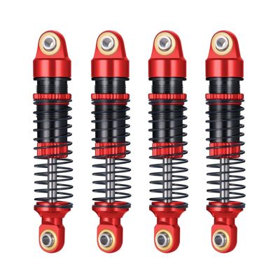 4PCS Metal Shock Absorber Damper for Traxxas TRX4M TRX-4M Bronco Defender 1/18 RC Crawler Car Upgrade Parts ,Red