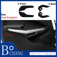 Bochang สำหรับ Ford Ecosport 2013เพื่อ2017 4ชิ้นรถคาร์บอนไฟเบอร์เตะประตูอุปกรณ์ตกแต่งรถยนต์ฟิล์มกันรอย