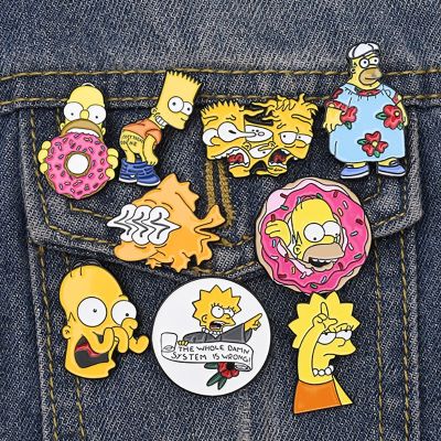 Funny Enamel Lapel Pins Brooches for Women Caps Metal Cartoon Character Clothing Accessories on Backpack Alloy Badge Wholesale