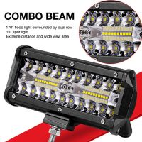 2PCS LED Bar 7 Inch LED Light Bar 3 Rows Work Light Combo Beam for Driving Offroad Boat Car Tractor Truck SUV 12V 24V