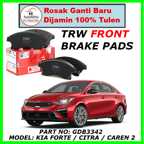 Kia Forte / Citra / Caren 2 TRW Front Brake Pads ( GDB3342 ) Lazada