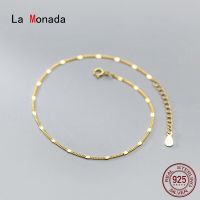 La Monada สร้อยข้อมือยาวแบบเรียบง่ายสำหรับผู้หญิงโซ่925เงินเนื้อดี21ซม. + 3.5ซม. 925เงินของผู้หญิงสเตอร์ลิง