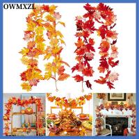 OWMXZL อุปกรณ์ฮาโลวีน ตกแต่งผนังตกแต่ง หวายสีฤดูใบไม้ร่วง พวงมาลัยรูปใบเมเปิ้ลฤดูใบไม้ร่วง ต้นไม้เหมือนจริง ใบเมเปิ้ลจำลอง แขวนพวงหรีด