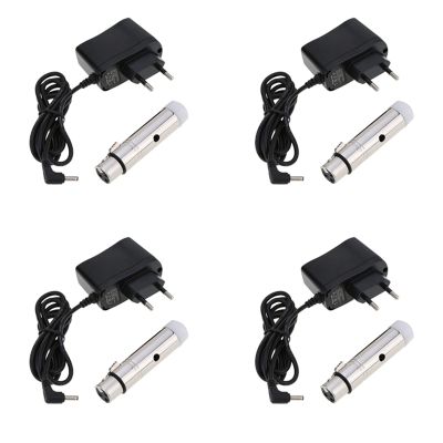 4X Wireless Receiver Female XLR LED Lighting for Stage Party Light, 2.4G ISM DMX512 Controller