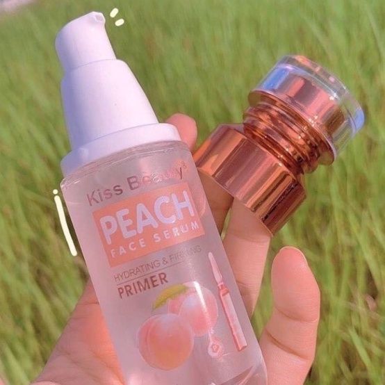 ไพรเมอร์-kiss-beauty-peach-face-serum-primer-serum-2-ชิ้น-ผสมกัน-ไพรเมอร์ที่ให้เนื้อสัมผัสเนียนนุ่ม