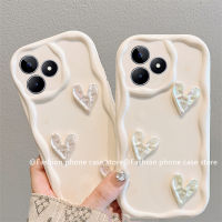 Phone Case เคส Realme C51 C53 C55 NFC C33 C30s C30 C35 เคสรูปหัวใจสามมิติป้องกันเลนส์นุ่มฝาหลัง2023