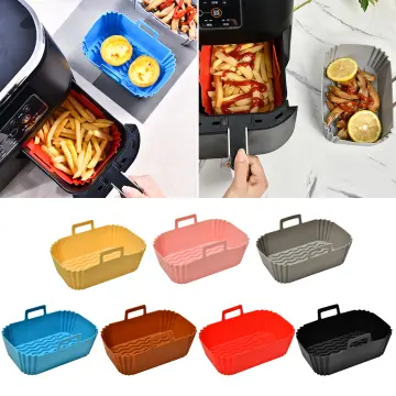 Air Fryer Silicone Basket Round Reusable Bpa Free 20cm/22cm Air Fryer Tray  Mold Liner Accessories