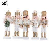 1Pc Wooden Nutcracker Doll Soldier Miniature Figurines Vintage Handcraft Puppet New Year Christmas Ornaments Home Decor