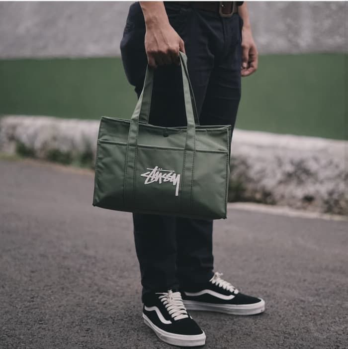 กระเป๋าถือ-stussy-military-tote-bag-รุ่นพิเศษจากญี่ปุ่น-กระเป๋าผ้า-กระเป๋าสะพายข้าง-ของใหม่-ของแท้-พร้อมส่ง