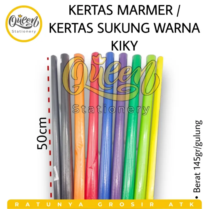 1 Gulung 5 Lembar Kertas Marmer Kiky Kertas Sukung Sampul Buku