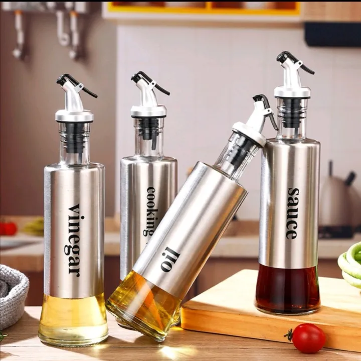 HOT SALE! AFFORDABLE Glass Oil Container, Stainless Steel Glass