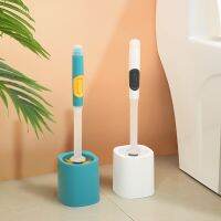 Long Handle Add Detergent Toilet Brush Quick Draining Clean Tool Wall-Mount Rubber Brush Floor-Standing Bathroom Accessories Set