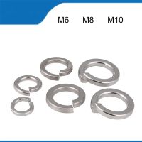 High Quality M6  M8  M10 50/100PCS 304 Stainless Steel Spring Split Lock Washer Metal Round Elastic Gasket GB93 Nails Screws  Fasteners