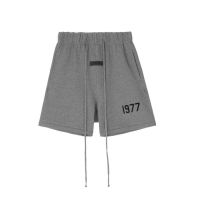 Plus size FEAR OF GOD SS22 Double Line ESSENTIALS Flocking 1977 Drawstring High Street Casual Shorts