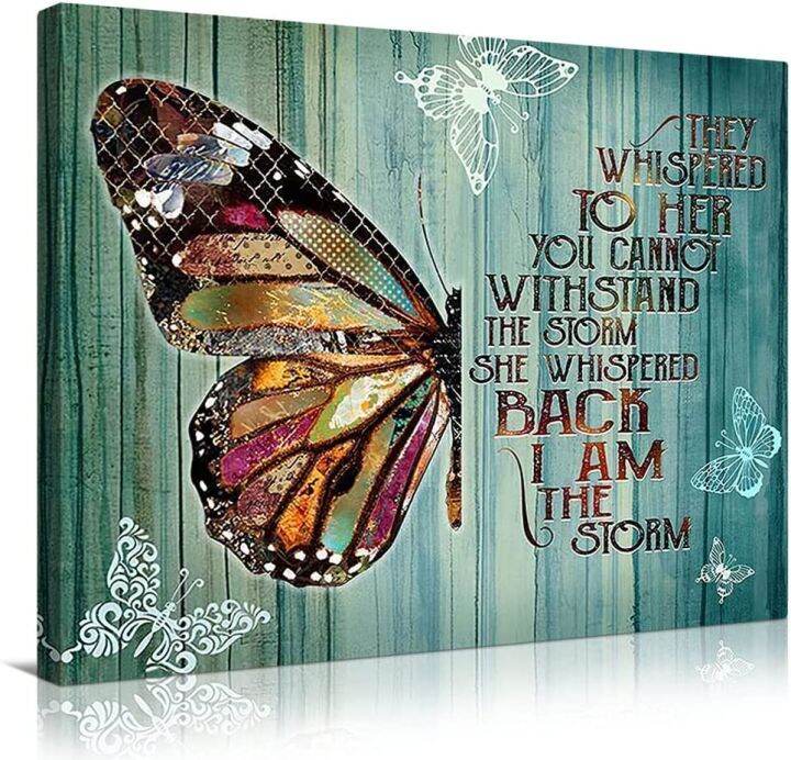 teal butterfly wall art