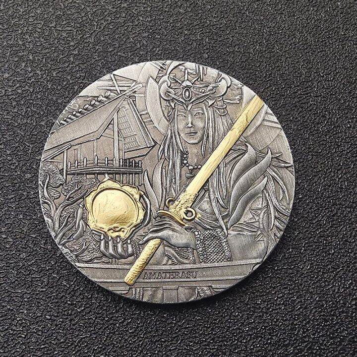 new-non-magnetic-egyptian-sun-god-amp-japanese-myth-amaterasu-great-god-amp-indian-mythical-shiva-commemorative-challenge-coin-gift