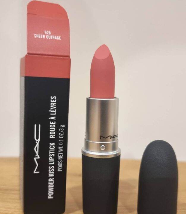 Mac Powder Kiss Lipstick 928 Sheer Outrage (3g) Lazada.co.th
