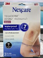 3M Nexcare Tegaderm A2 10x12 cm แผ่นเทปใสปิดแผลกันน้ำ 3 ชิ้น/ซอง ติดได้นานถึง 7 วัน