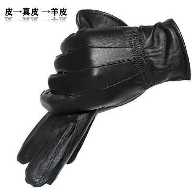 [COD] leather mens simple design autumn and winter fashion manicure plus velvet warm driving riding