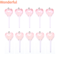 ?【Lowest price】Wonderful 10pcs เรซิ่นรักหัวใจอมยิ้มรูปร่างเสน่ห์จี้ DIY ทำเครื่องประดับหัตถกรรม