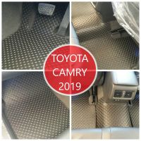 พรมยางปูพื้นภายในรถยนต์ 5 ชิ้น ยางลายกระดุมสีดำ เข้ารูป TOYOTA ALL NEW CAMRY รุ่นปี 2019-2023