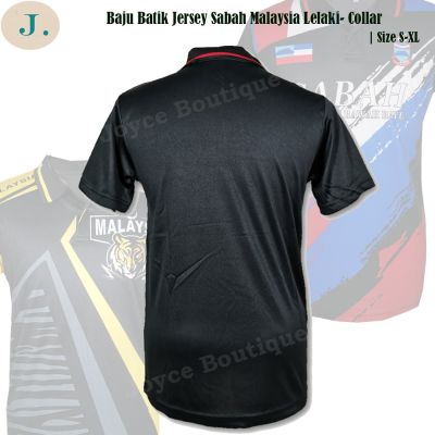 Ready Stock!! Baju Batik Jersey Sabah Malaysia Lelaki-Collar Size S-XL