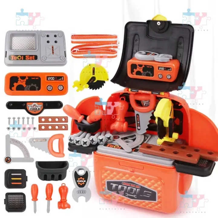 TOOLS DELUXE TOOL BOX PLAY SET BACKPACK TOOLBOX TOY CONSTRUCTION TOYS