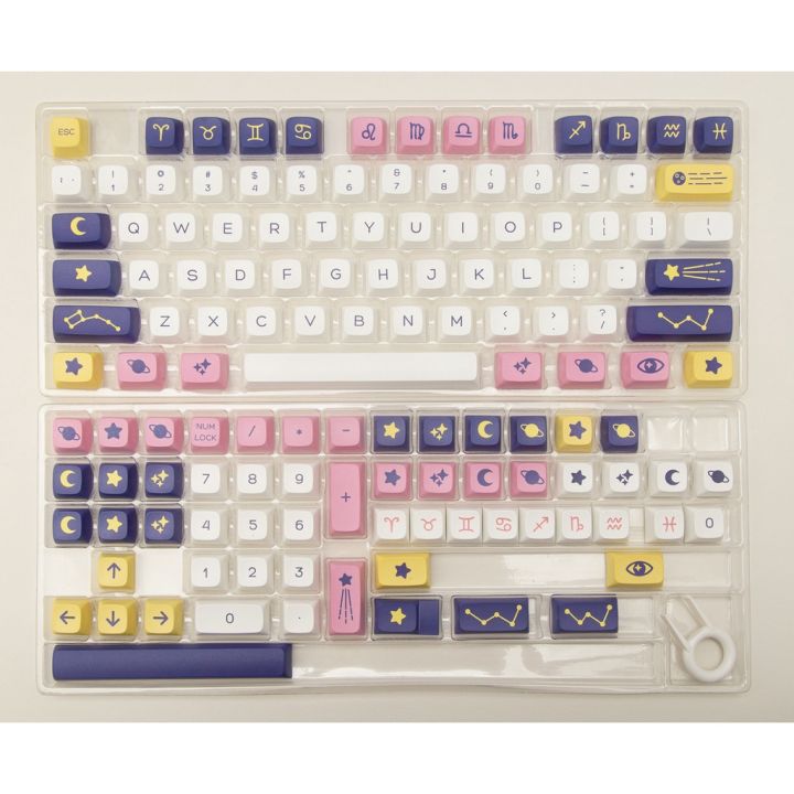 132-คีย์-astrology-keycaps-xda-profile-constellation-space-pbt-dye-sub-คีย์บอร์ดแบบกลไก-keycap