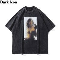 เสื้อยืดแขนสั้น ผ้าฝ้าย ทรงหลวม ลาย Dark Icon สไตล์ฮิปฮอป ฮาราจูกุ สตรีท เหมาะกับฤดูร้อน สําหรับผู้ชาย 2022