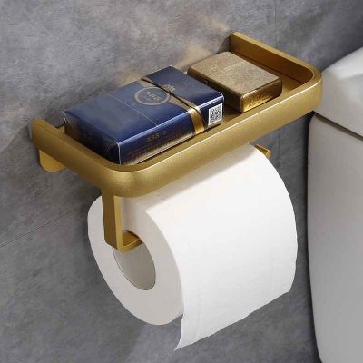 【CW】 Toilet Paper Holder Wall Mount Shelf Roll shelf Tissue Accessories