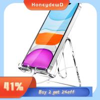 HONEYDEWD ร้อนแรงมาก ไม่ลื่นหลุด ปรับได้ปรับได้ ที่วางแท็บเล็ต ที่วางโทรศัพท์มือถือ ติดตั้งบนเดสก์ท็อป ขาตั้งโทรศัพท์มือถืออะคริลิค