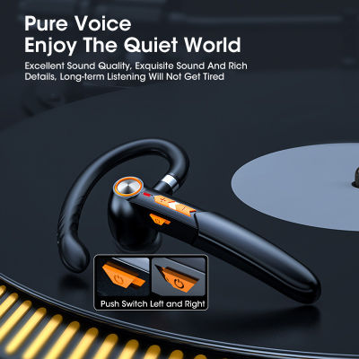 Wireless Headset Bluetooth 5.0 Single Headphone Business - In - Ear Stereo With Rotating hanging Ear Noise Cancelling Earphones