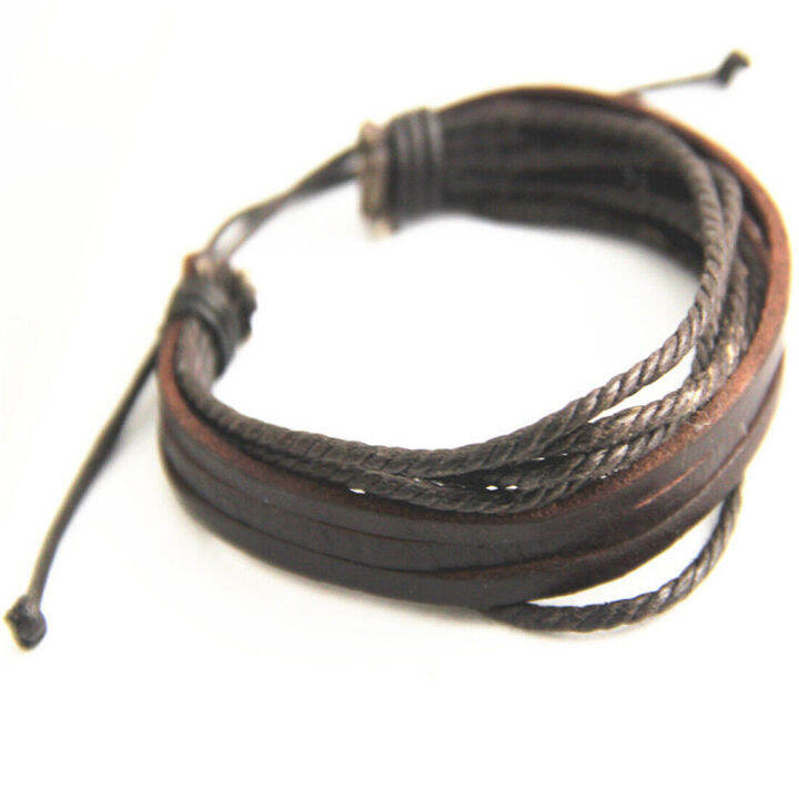 fashion-adjustable-wrist-strap-handmade-pu-leather-hand-woven-multilayer