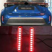 ✾ 1Set LED Reflector For Toyota Yaris Cross 2020 2021 2022 Bumper Light Rear Fog Lamp Brake Light Dynamic Turn Signal