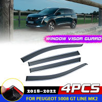 รถ Windows Visor สำหรับ Peugeot 5008 P87 GT Line MK2 2018 ~ 2023กันสาด Shelters Sun Deflector Rain Eyebrow Guard อุปกรณ์เสริม