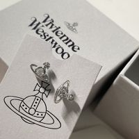 Vivienne Westwood NGBB Vivienne Classic Zircon 925 Silver Pin Mini Saturn Earrings Minority Simple Earrings Earrings