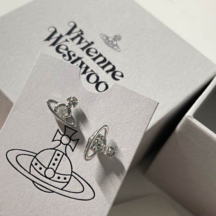 vivienne-westwood-ngbb-vivienne-classic-zircon-925-silver-pin-mini-saturn-earrings-minority-simple-earrings-earrings