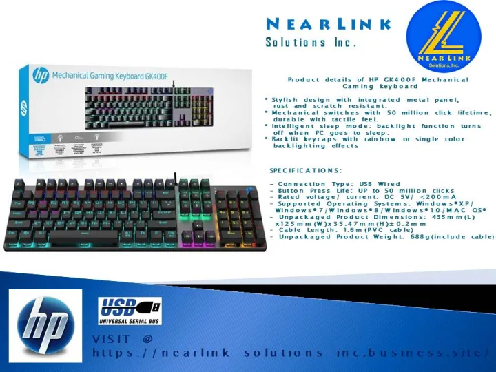 HP Mechanical Gaming Keyboard GK400f RGB Lazada PH