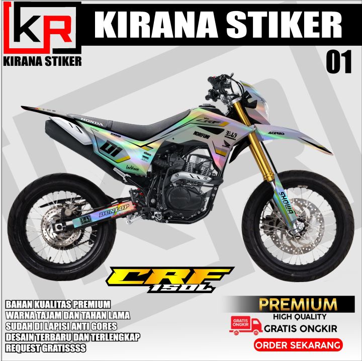 Decal Sticker Crf 150l Full Hologram Dekal Stiker Crf 150l Full Body Kode Kirana 01 Lazada