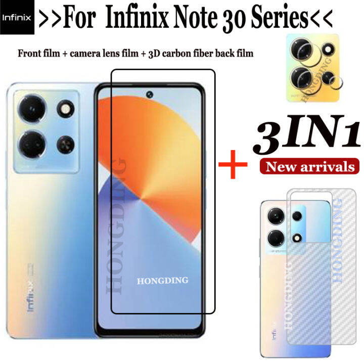 3in1สำหรับ-infinix-note-30-vip-note-30-5g-4g-note-30-pro-แบบเต็มหน้าจอใส-ป้องกันแสงสีฟ้า-ความเป็นส่วนตัวฟิล์มกระจกเทมเปอร์-สติ๊กเกอร์สกีนหลังเลนส์กล้องถ่ายรูป-แผ่นฟิล์มด้านหลังคาร์บอนไฟเบอร์ด้านหลัง