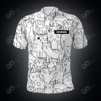 Custom Name Cats Pattern White Polo Shirtsize：XS-6XL